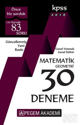 2018 KPSS Genel Yetenek - Genel Kültür Matematik - Geometri 30 Deneme